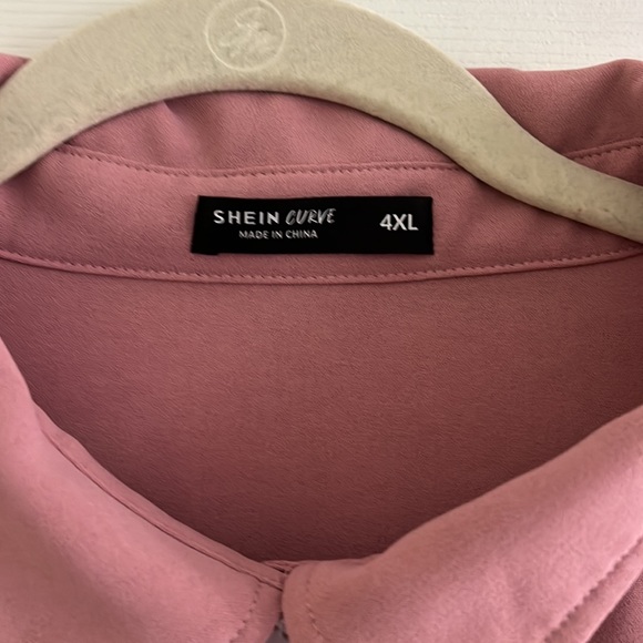 Shein Curve 4XL dusty rose pink shirt sleeve blouse - Picture 2 of 5